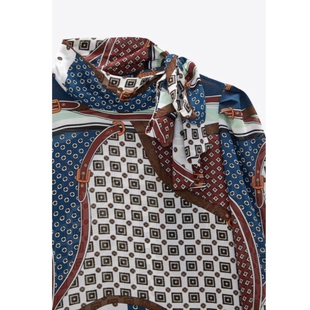 ZARA Multicolor Print Blouse - L - Picture 4 of 6